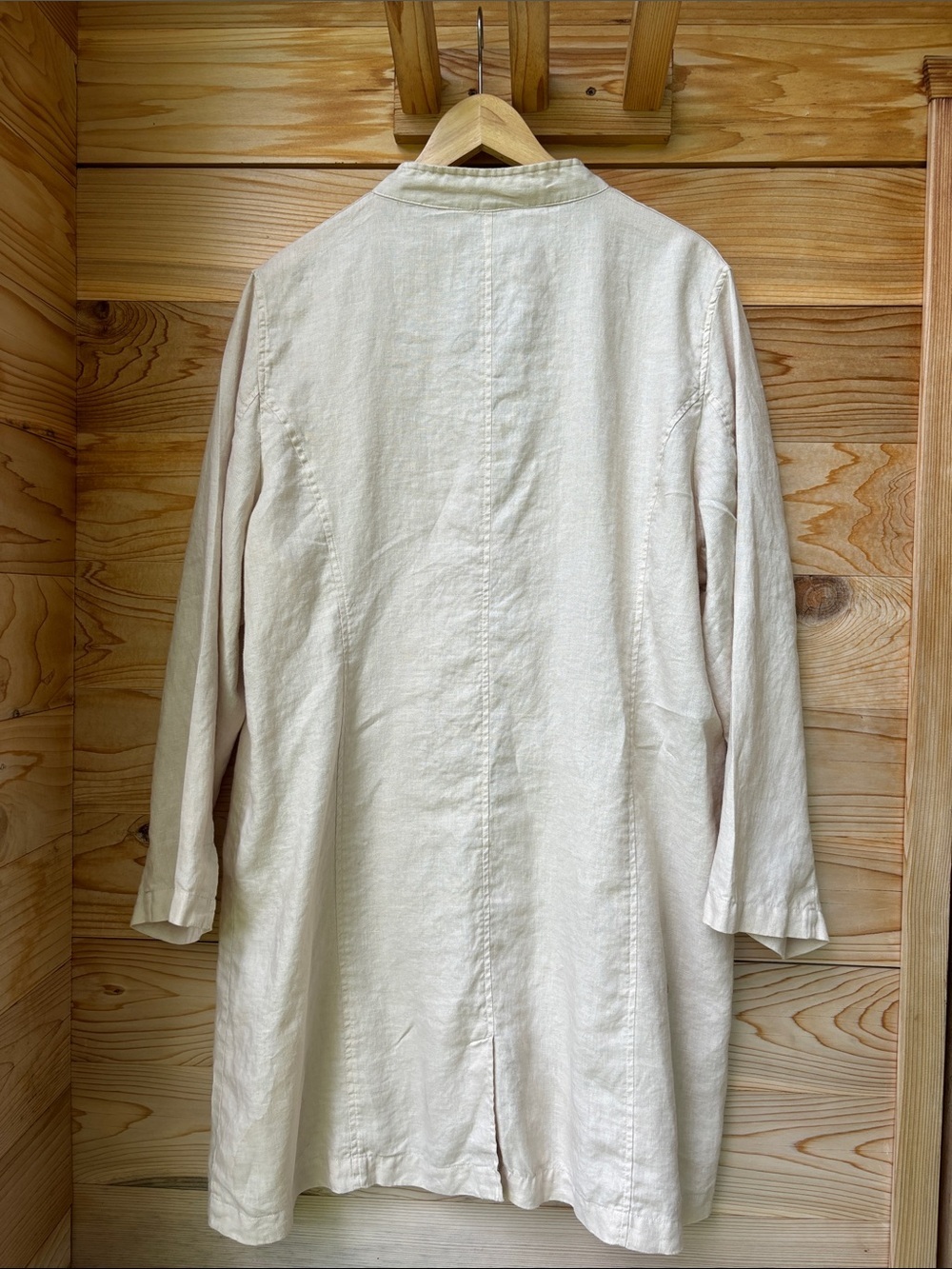 Vintage Gillian Grey 100% Linen Jacket | Minimal Neutral Oversized Button Front - Picture 12 of 14